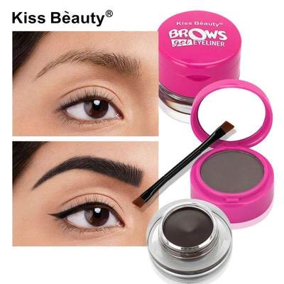 Double Layers Eyeliner Gel Eyebrow Powder Makeup Palette wit