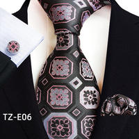 Luxury Blue Plaid Dot Silk Ties For Men Solid Wedding Access thumbnail 6