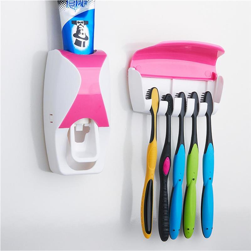 Toothbrush Holder Automatic Toothpaste Dispenser Set