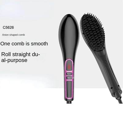 Negative ion Hair Straightener Brush, Anti-Scald Portable ho