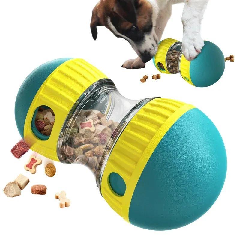Dog Toy Tumbler Leaky Food Ball Elliptical Track Rolling Bal