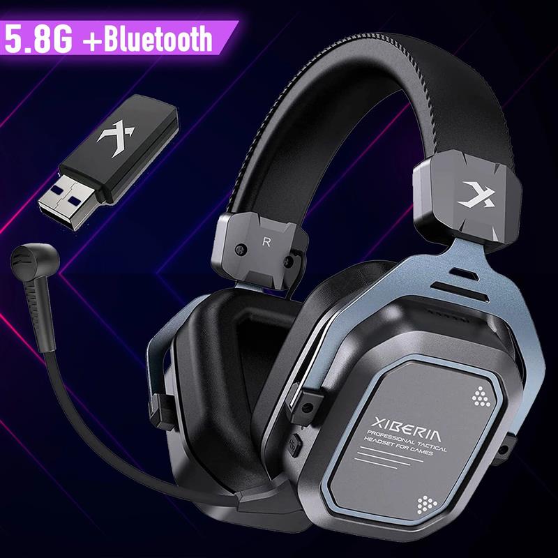 5.8GHz Wireless Gaming Headset Surround Sound for PC PS5 4 X