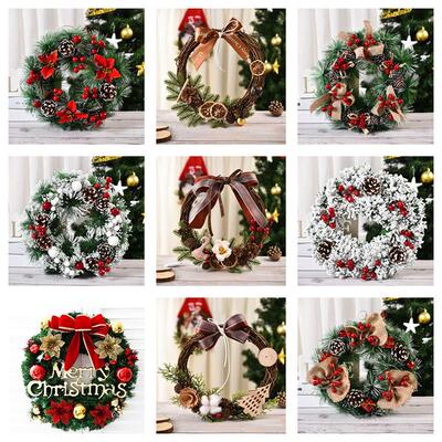 Christmas decorations, flower garlands, and window displays