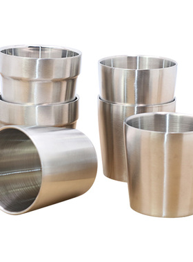 韩式水杯韩式茶杯大麦茶杯双层304保温茶杯HanQiao加厚咖啡杯冰杯