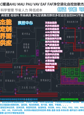 手术室ICU净化送排风正负压BAS触摸屏PLC-DDC-AHU-PAU-MAU自控