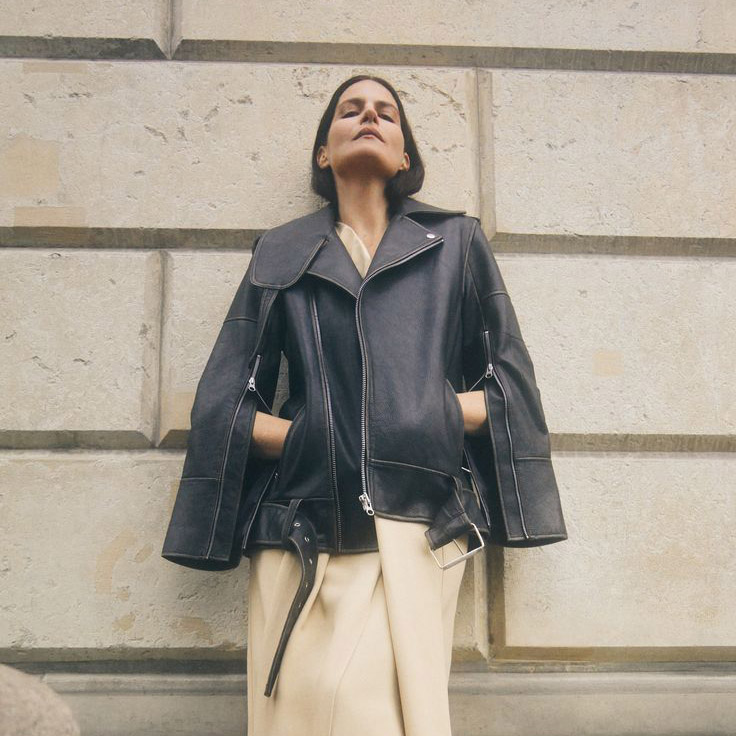 【博主同款】By Malene Birger Beatrisse真皮小牛皮夹克外套皮衣