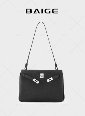 头层牛皮凯莉包新款女包包精致百搭复古高级百搭单肩斜挎包包