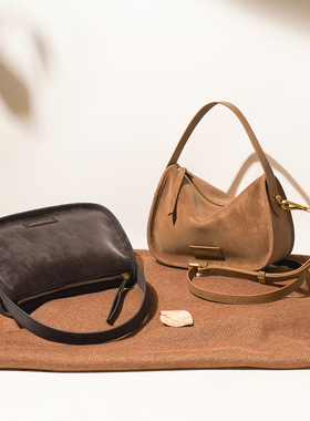 2025秋冬托特包女复古擦色枕头包单肩包斜挎包大容量手提包包8094