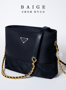 五防面料流浪包2026新款女包时尚菱格链条包牛皮肩带流浪特托包