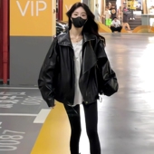 穿搭高级感美式 韩系又酷又飒皮衣外套女2025秋季 新款 复古夹克上衣