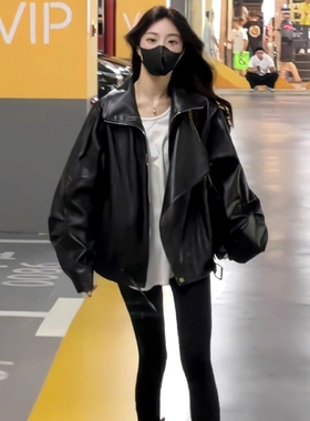 韩系又酷又飒皮衣外套女2025秋季新款穿搭高级感美式复古夹克上衣