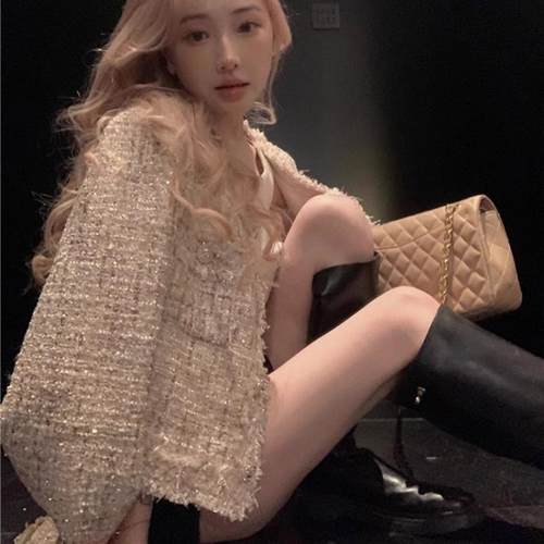 流苏小香风粗花呢名媛短外套法式