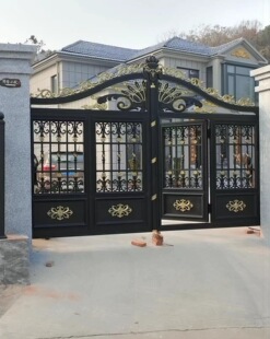 户外庭院大门农村自建房铝合金大门花园院子大门欧式电动平移门楼