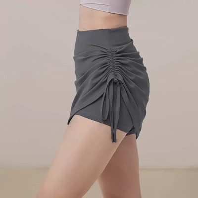 瑜伽运动短裤女夏季高腰收腹提臀外穿跑步训练健身裤裙防走光薄款