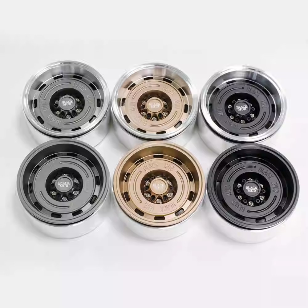LJF2.6寸仿真黑泥轮毂复古负值12/17结合器1/7/8攀爬车mk07 km4