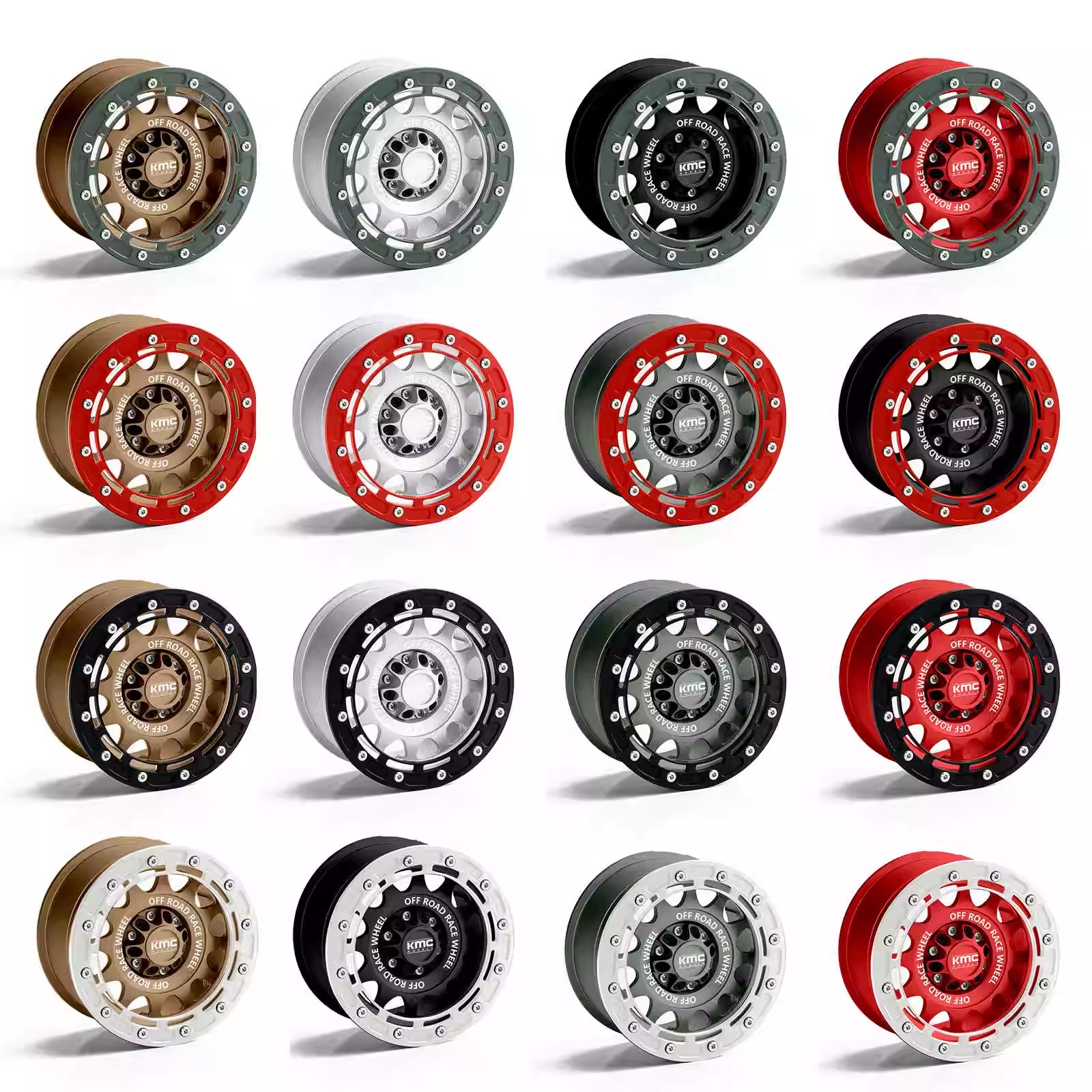 LJF1/7 1/8攀爬车越野车通用2.6寸压片金属夹胎轮毂mk07 4082 h8h