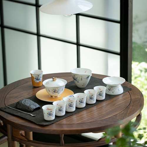 羊脂玉功夫茶具轻奢高档陶瓷套装