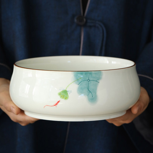手绘茶洗陶瓷大号特大笔洗洗茶碗