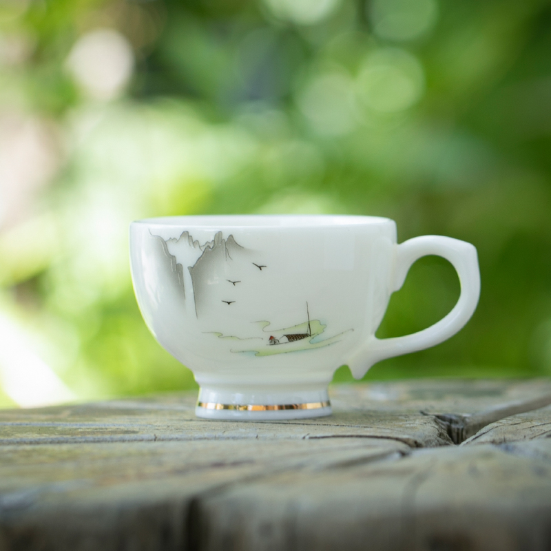 带把防烫陶瓷茶杯主人单杯品茗杯