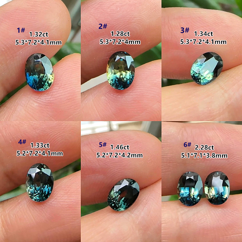 优质戒面天然椭圆5*7蓝宝石特异