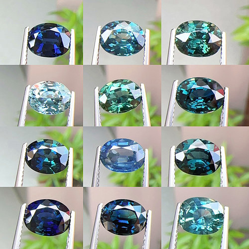 天然彩色蓝宝石裸石椭圆7*9mm