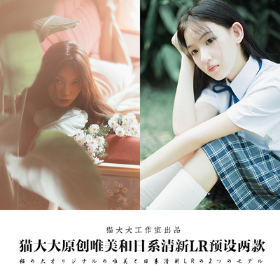 猫大大原创Lightroom后期日系小清新复古唯美人像滤镜PS LR预设