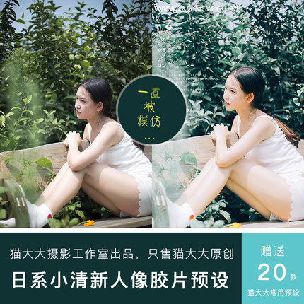 原创Lightroom后期调色日系小清新人像写真胶片滤镜PS ACR LR预设
