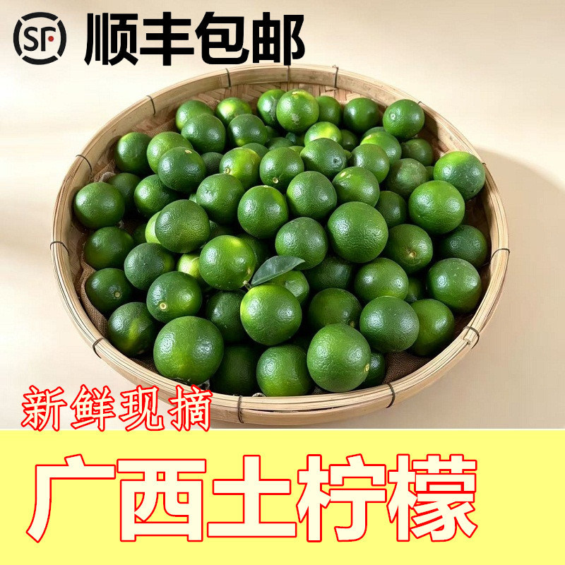 【顺丰】广西土柠檬新鲜现摘野生青柠檬9斤包邮薄皮多汁牛脚子