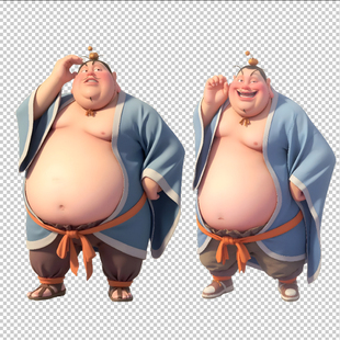 太乙真人摸头头像立牌印花设计素材免扣图png格式