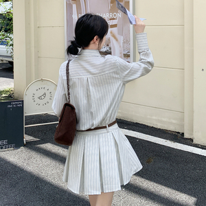 出货中 新款 条纹连衣裙送腰带131-7369P145K218图片