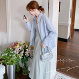 【新款】蓝色防晒衬衫+针织连衣裙两件套131-7209P145K218，商品下架区，浙宝131