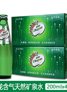 健龙矿泉水五大连池天然含气泡水火山冷矿泉非苏打水200ml*24X2箱