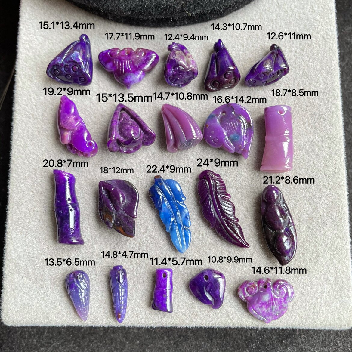 醒走 天然舒俱来皇家紫莲蓬头雕刻竹子玉兰花如意叶子四季豆吊坠