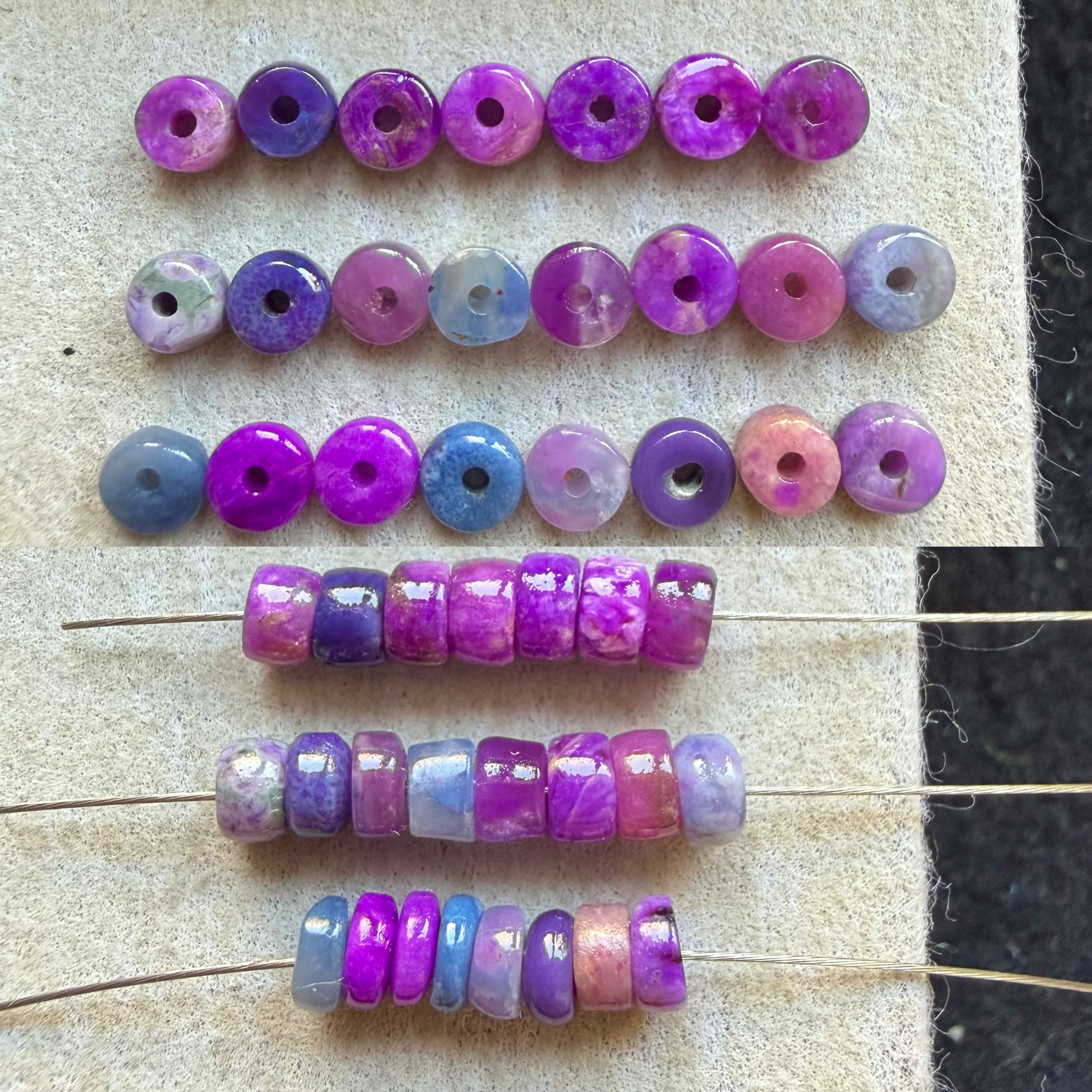 醒走 3.5-4mm天然舒俱来玉化果冻蓝丝绒皇家紫直切药片盘珠隔片