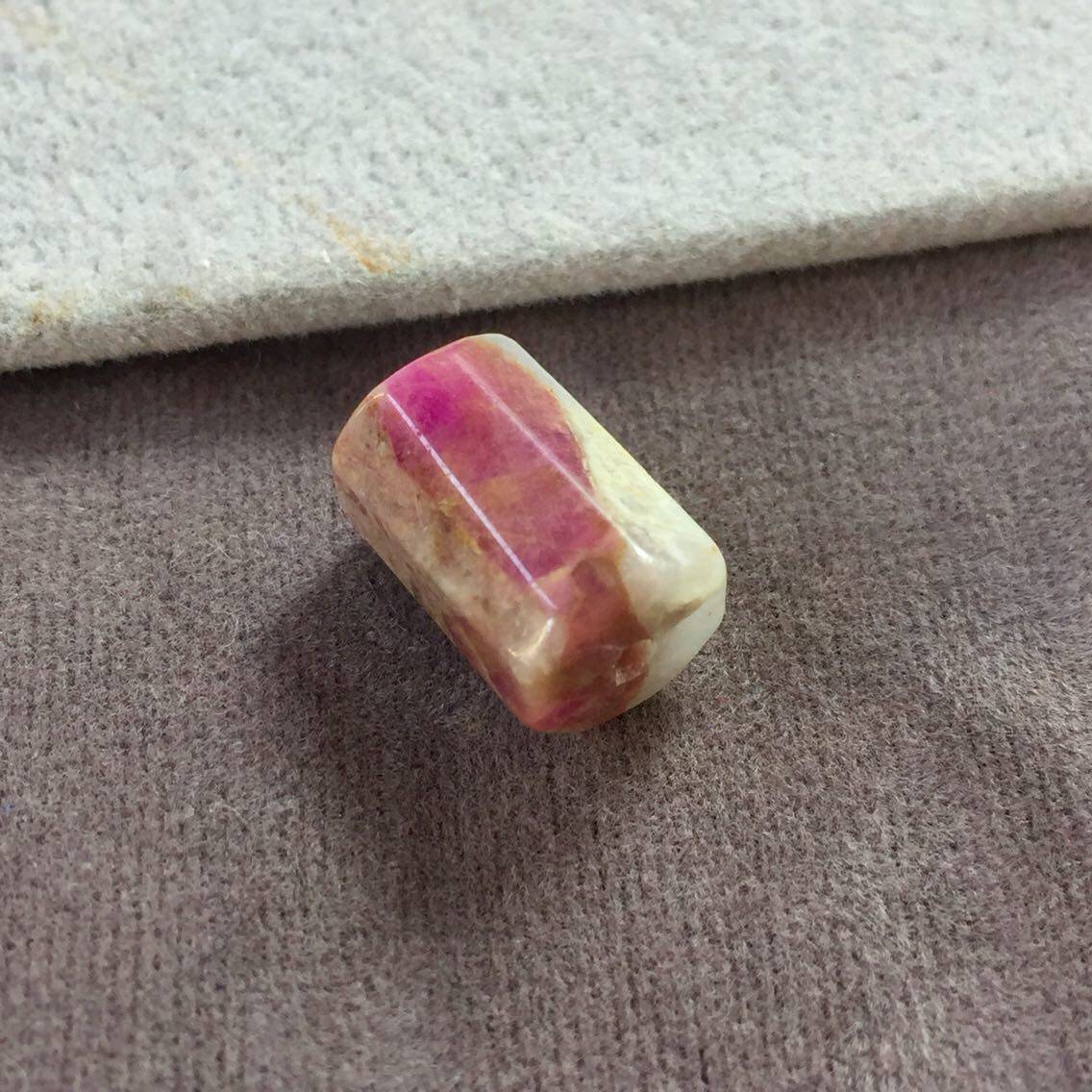 醒走 天然舒俱来老料冰飘桃红樱花八棱柱桶珠八子顶珠苏纪石DIY