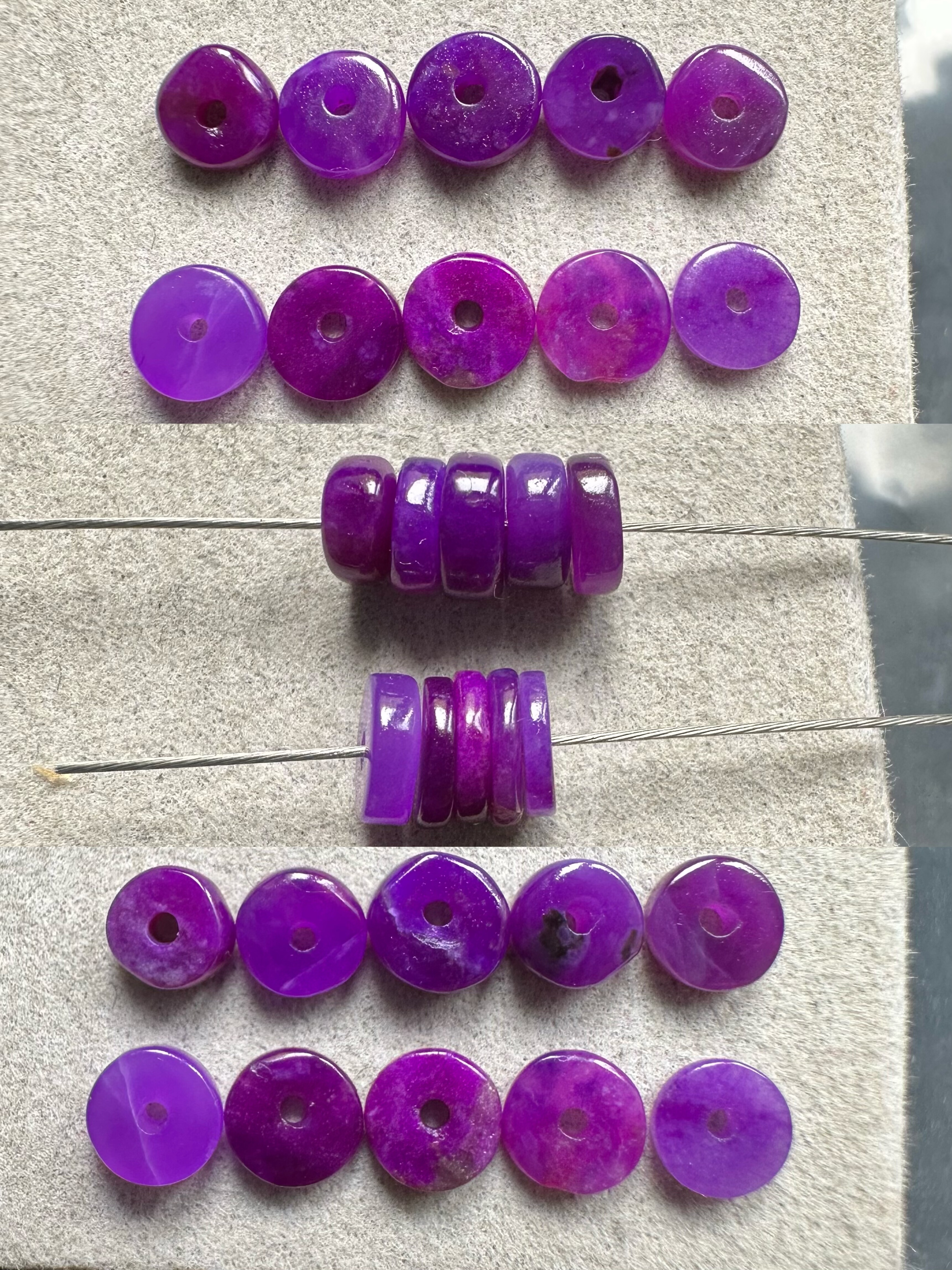 醒走 特价天然舒俱来老料果冻皇家紫凝胶紫直切药片隔珠盘珠隔片