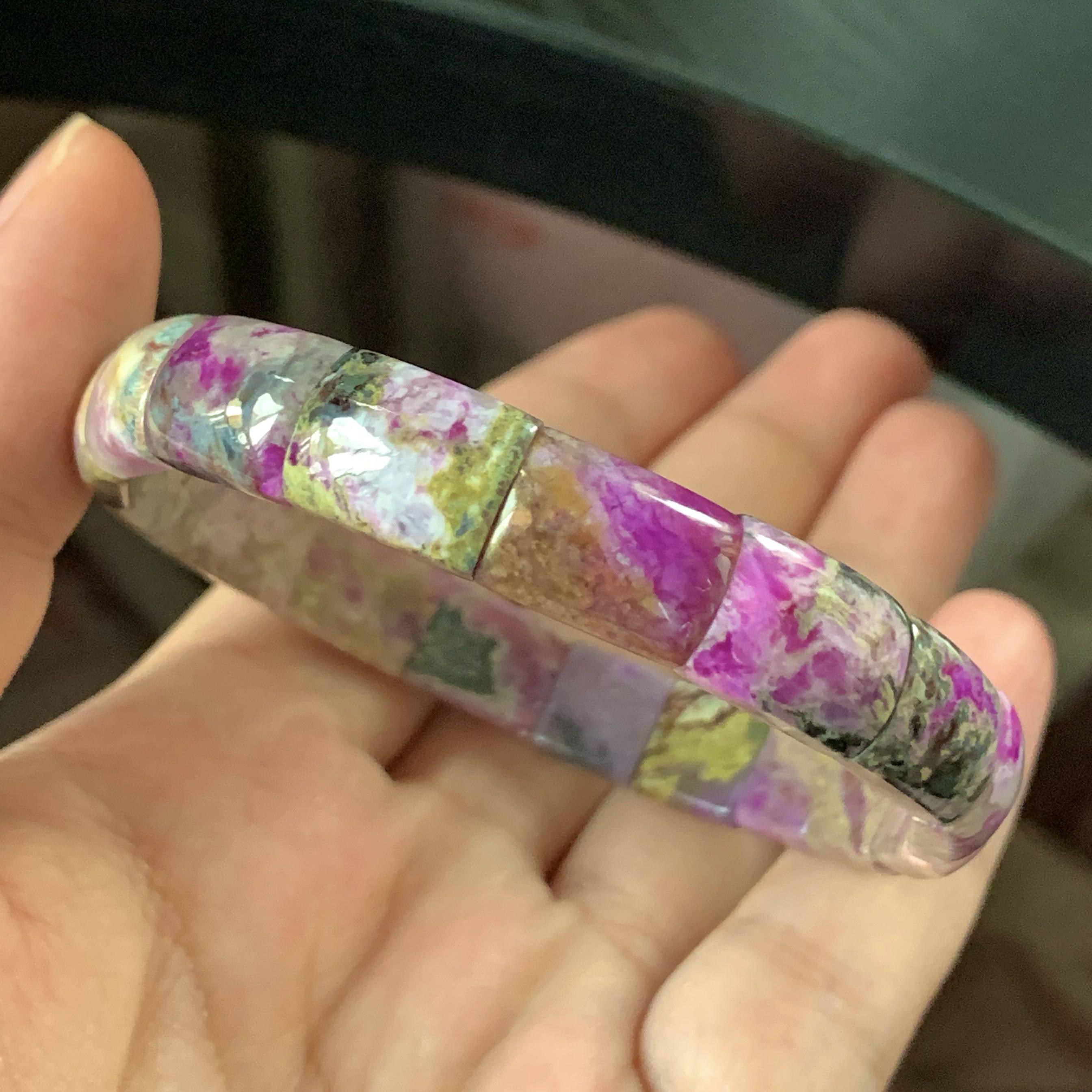 醒走 精品天然舒俱来桃红樱花粉蜜桃奶昔果冻蛋花幻彩苏纪石手排