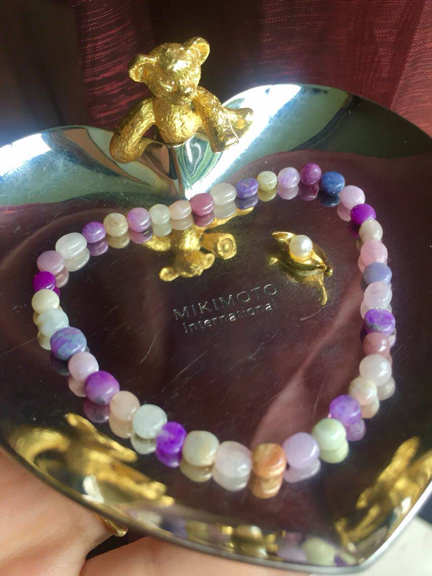 醒走天然舒俱来老料玉化冰透糖果栋随型扁珠小糖豆手链苏纪石浅色