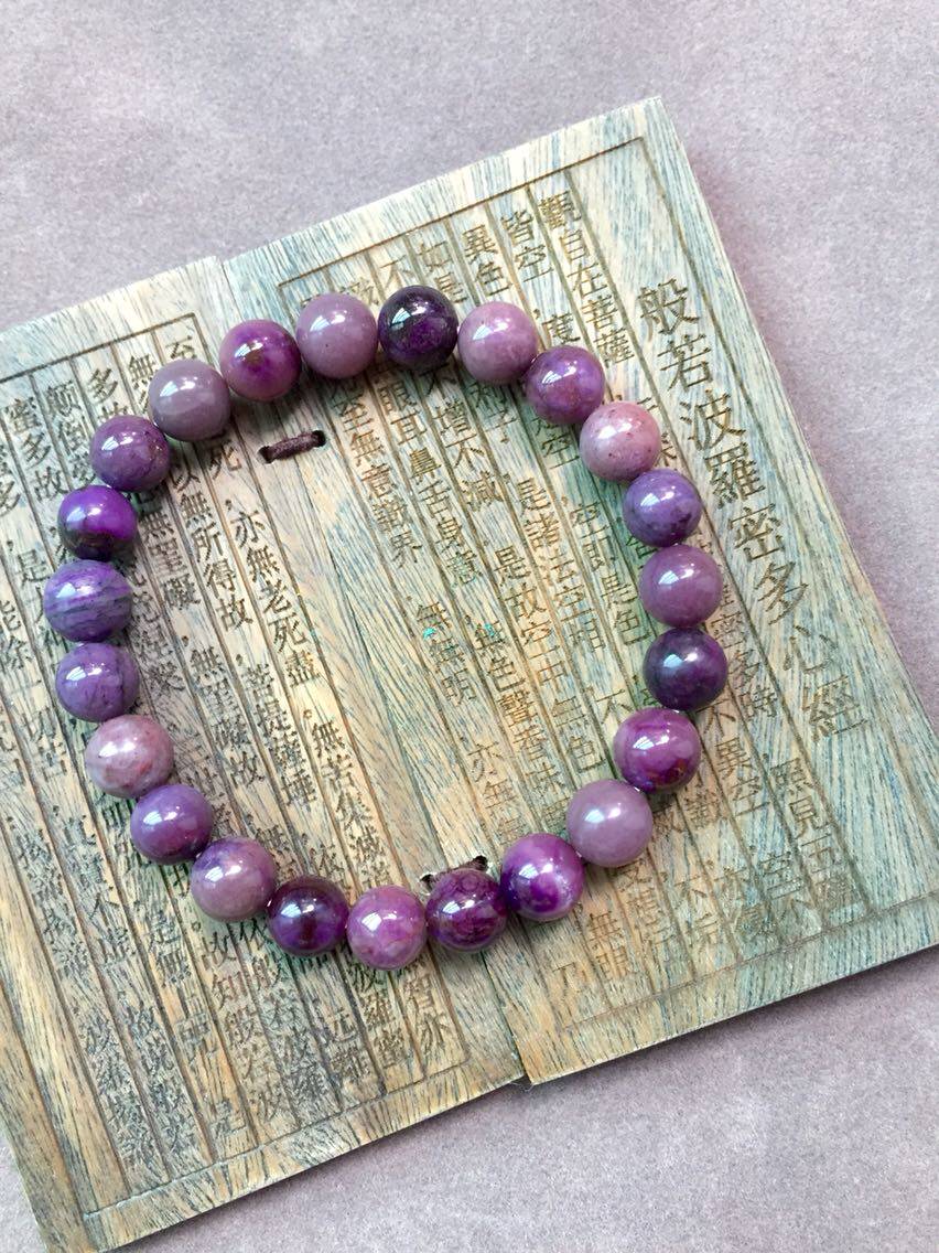 醒走南非天然老料舒俱来皇家紫手链舒俱莱石葡萄紫色苏纪石手串