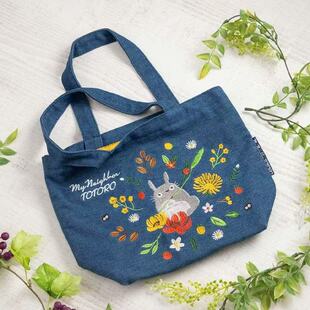 宫崎骏龙猫帆布包 上班族学生党通勤小拎包 牛仔蓝复古文艺