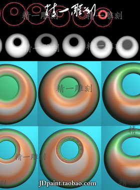 jdp精雕图1428圆偏心扣回纹公主平安扣打包挂件吊坠bmp灰度图异形
