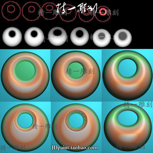 jdp精雕图1428圆偏心扣回纹公主平安扣打包挂件吊坠bmp灰度图异形