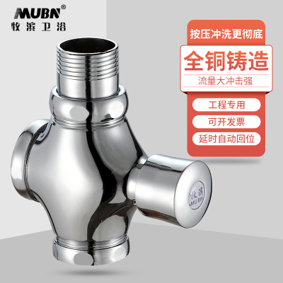 黄铜蹲便器冲水阀大便池冲洗阀