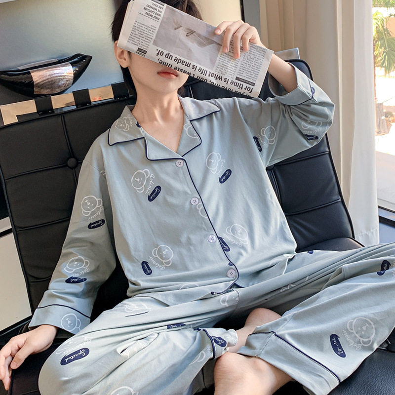 新款 睡衣儿童纯棉韩版长袖青少年2025春秋季欧美小男孩家居服