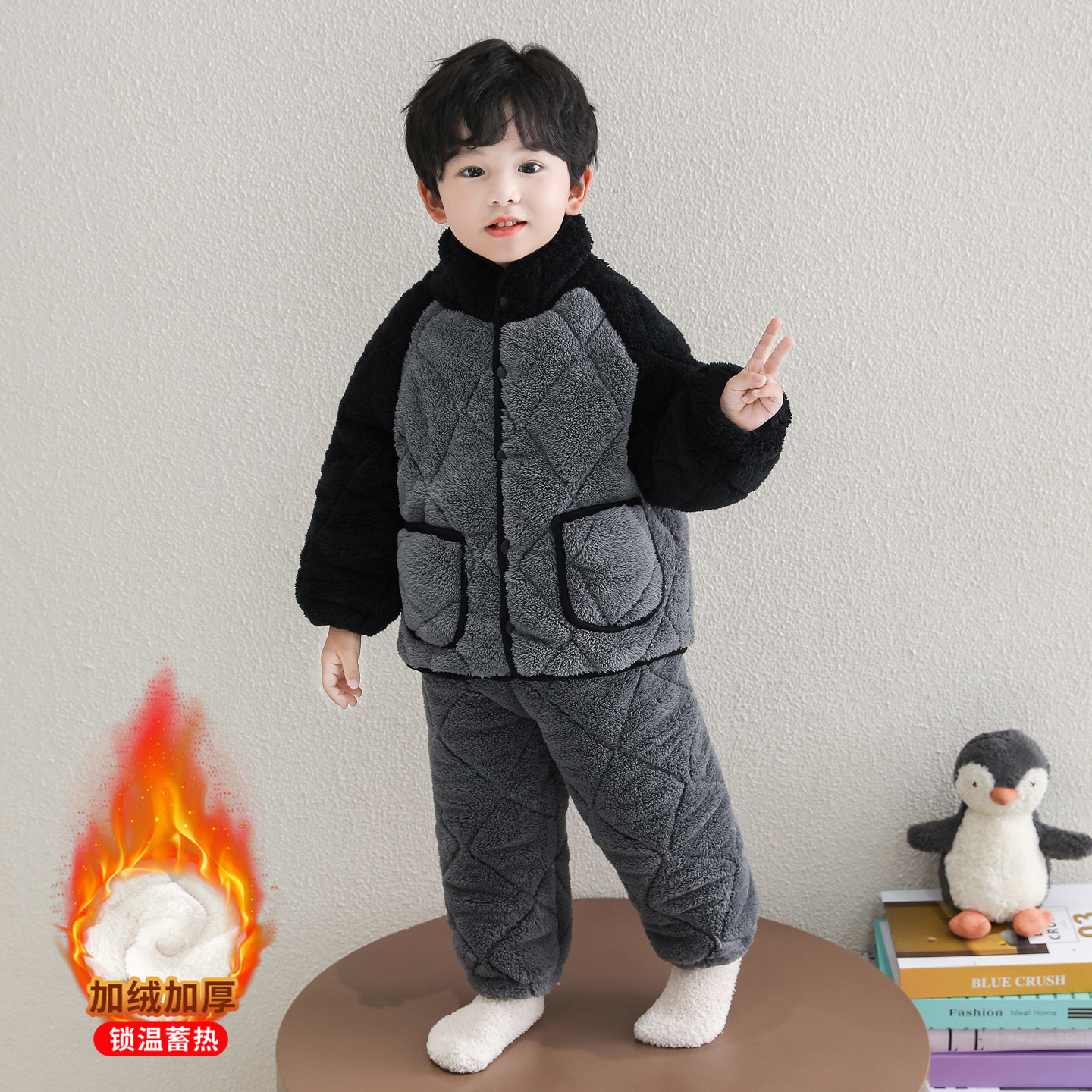 2025年冬季儿童睡衣家居服套装