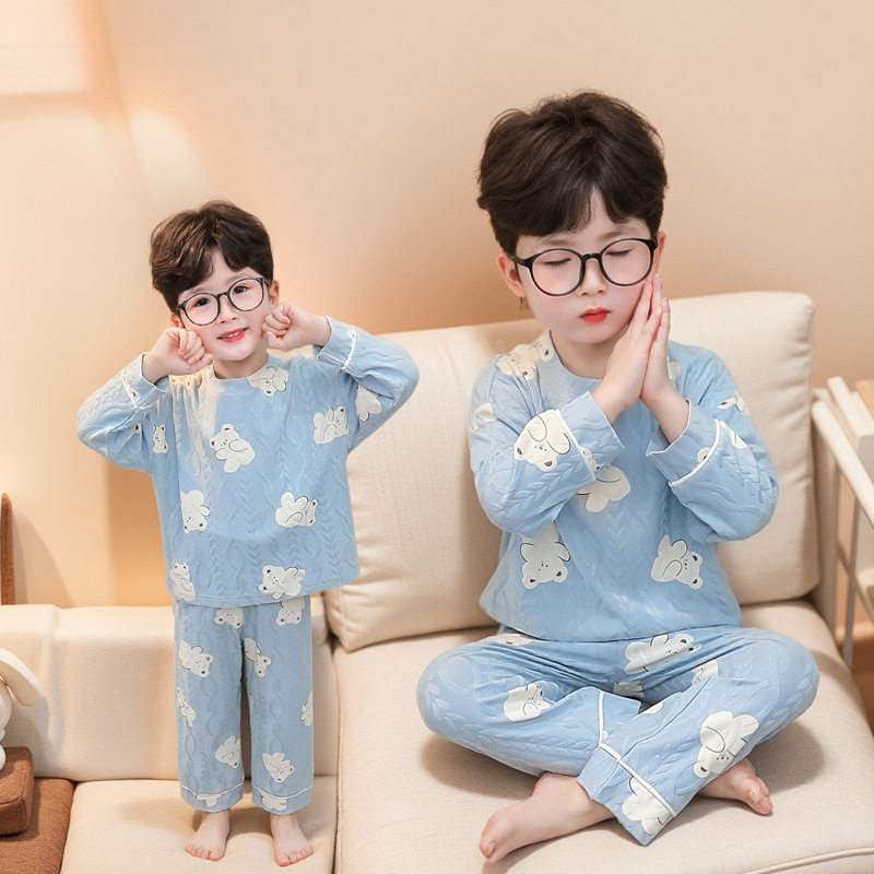 新款男童睡衣春秋款纯棉2025男孩宝宝秋衣秋裤套装春季儿童家居服