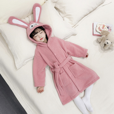 新款儿童睡袍秋冬珊瑚绒加厚女童