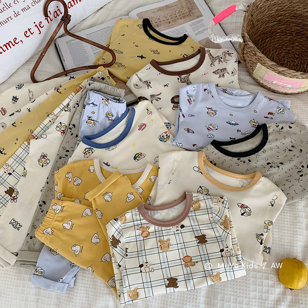 儿童睡衣男女童春秋冬季新款男孩保暖内衣韩版可爱长袖家居服套装