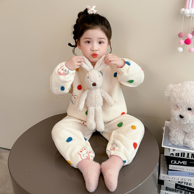 2025年冬季儿童法兰家居服套装