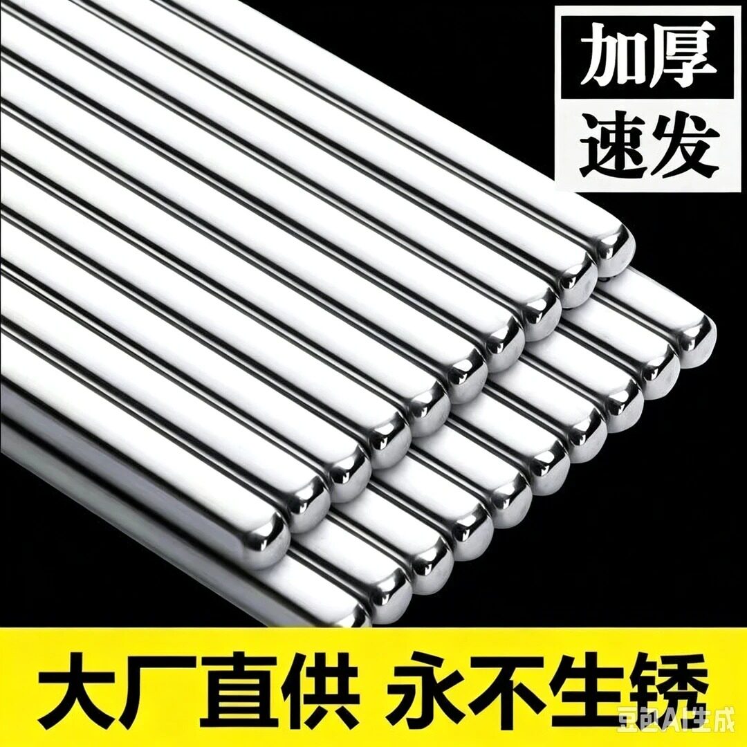 【下单立减50】进口品质轻奢筷子家用防滑防烫耐高温方形空心